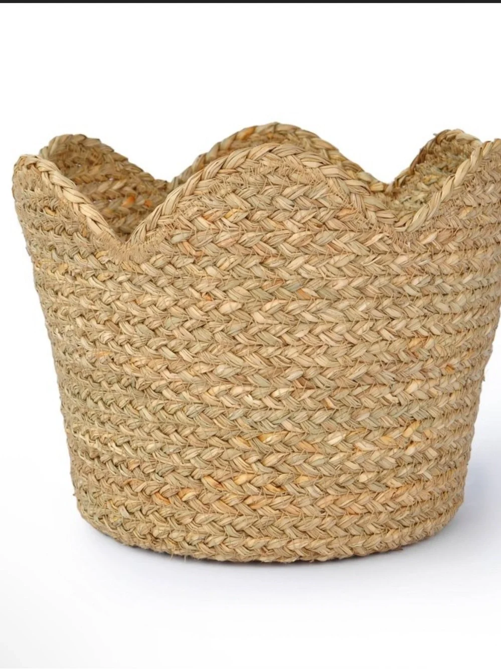 Woven Decorative Basket with Scalloped Rim - Natural- Target Bullseye Playground